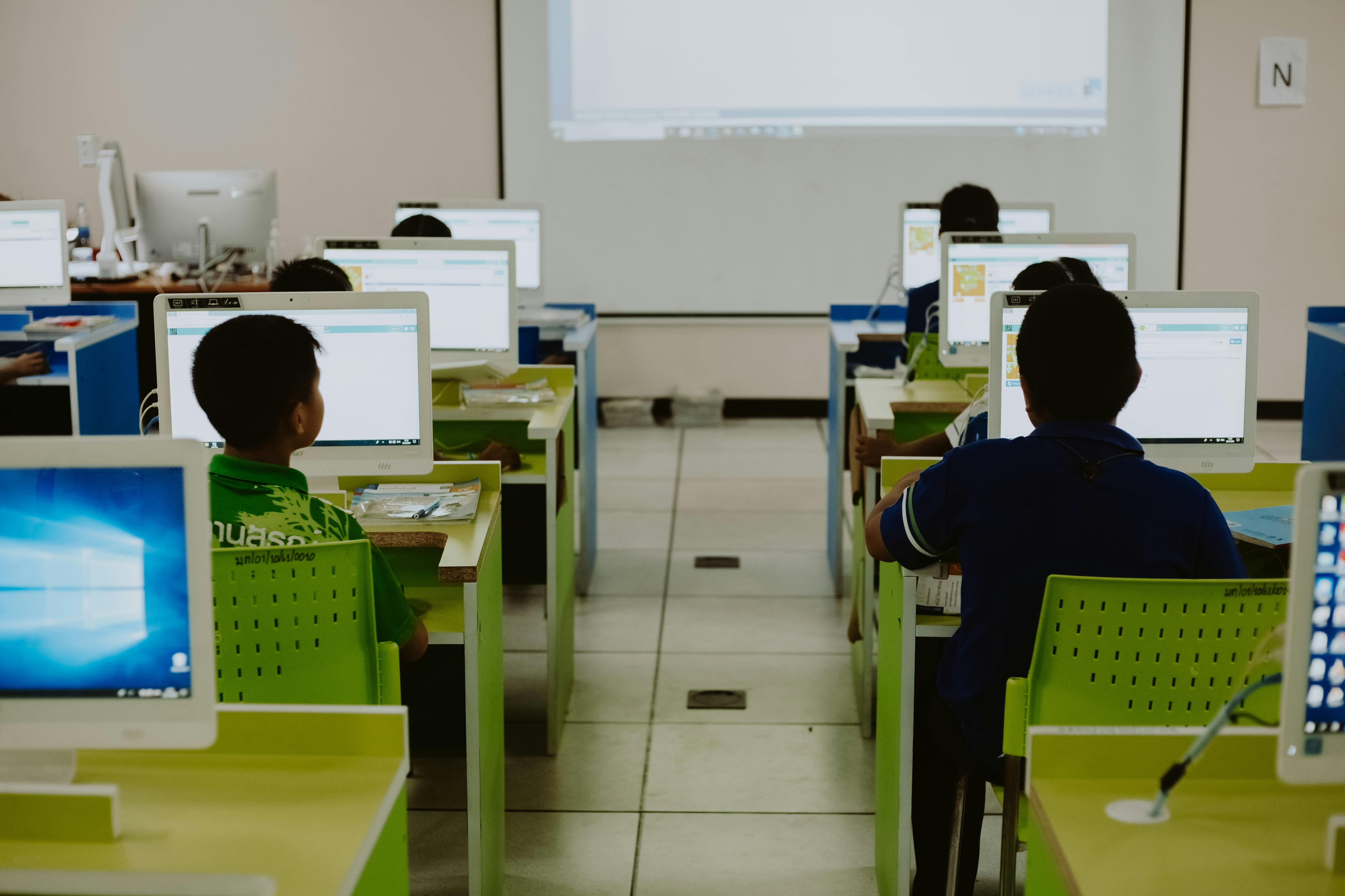 Students in front of computers