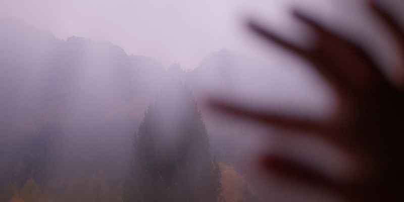 Still from Ulrika Sparre's film Ear to the Ground, showing a stone landscape in the Bregaglia Valley