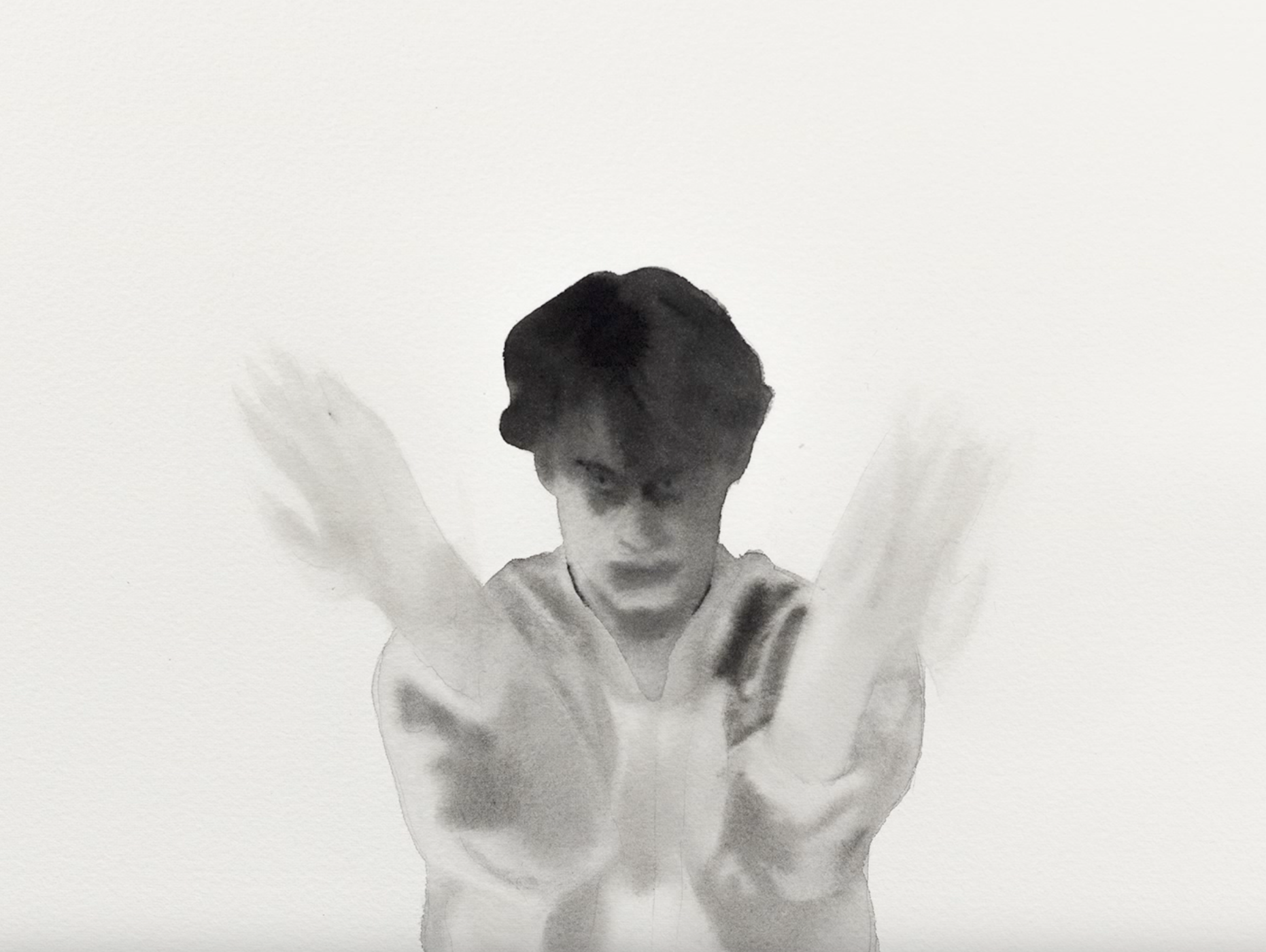 Still from Maria Nordin's black-and-white animation Movement 4:3, showing a figure voguing