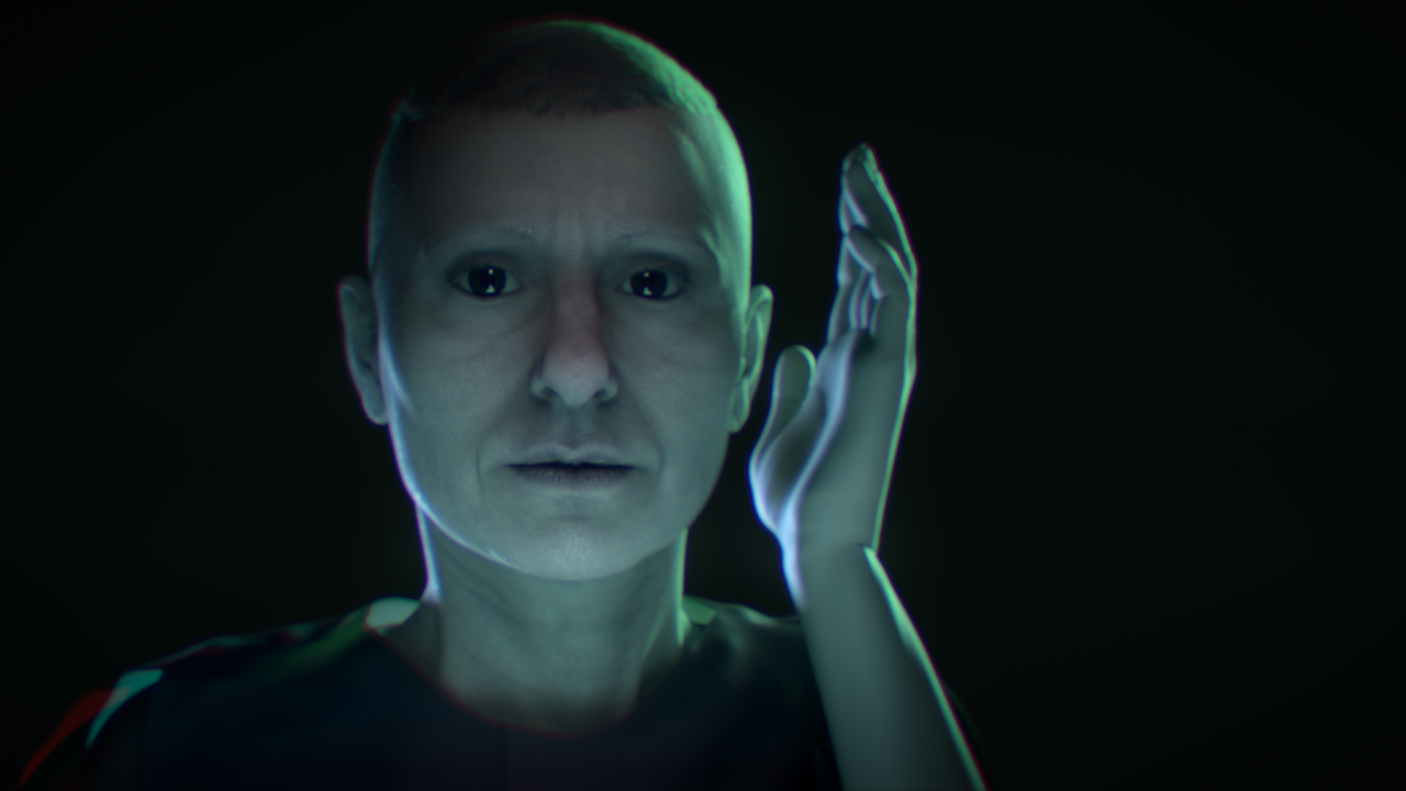 Still from Ann Lislegaard's 3D animation Malstrømmen