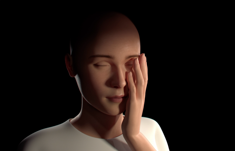 Still from Ann Lislegaard's 3D animation Pollen Messages