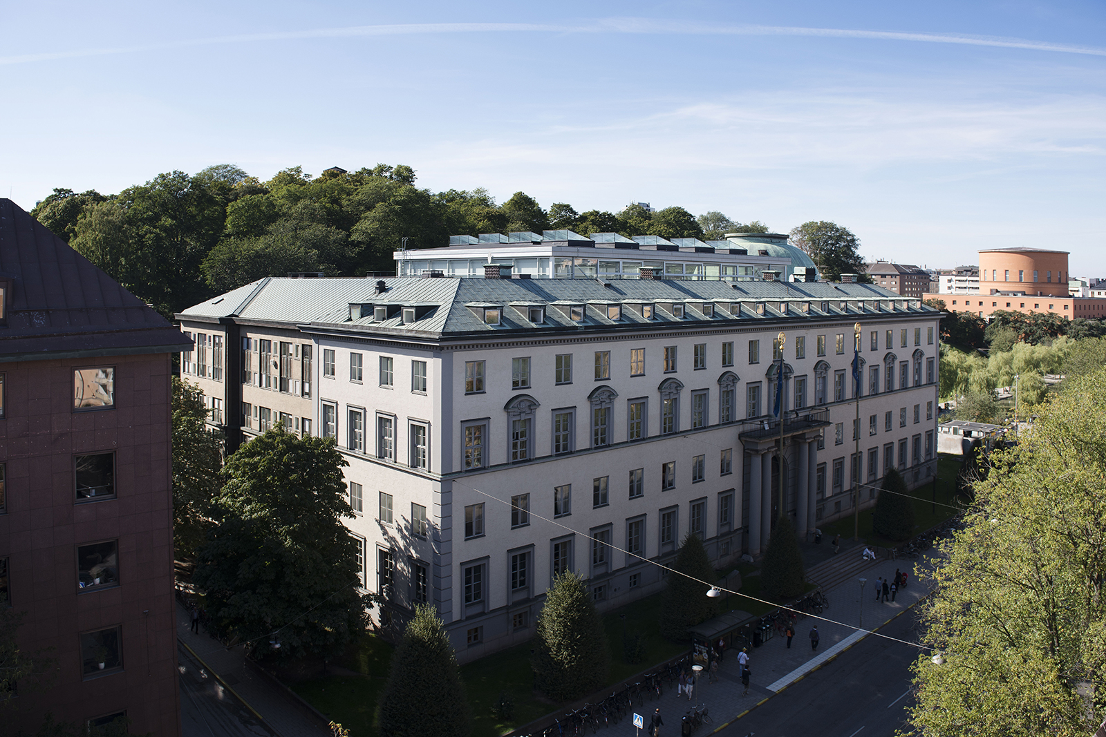 The SSE building at Sveavägen 65. Drone photo.